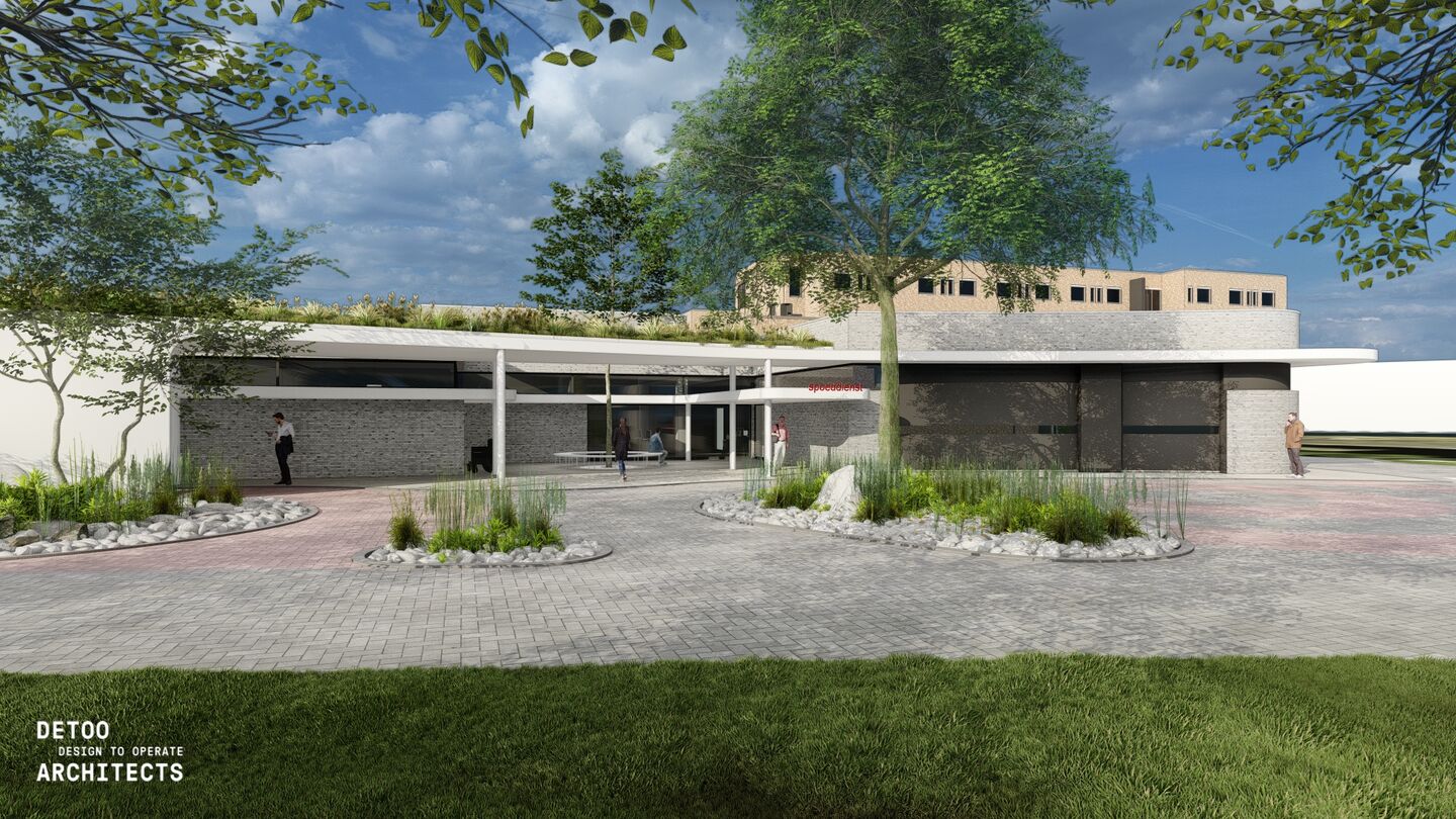 Render nieuwe spoed hoofdingang