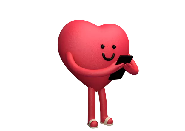 Hartje surft op smartphone 