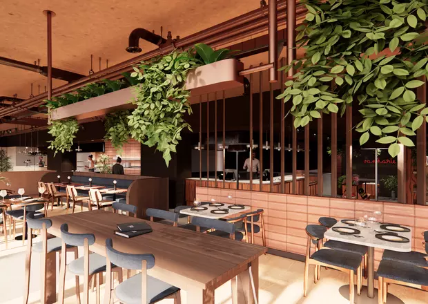 Bar Bouffe schets ingang